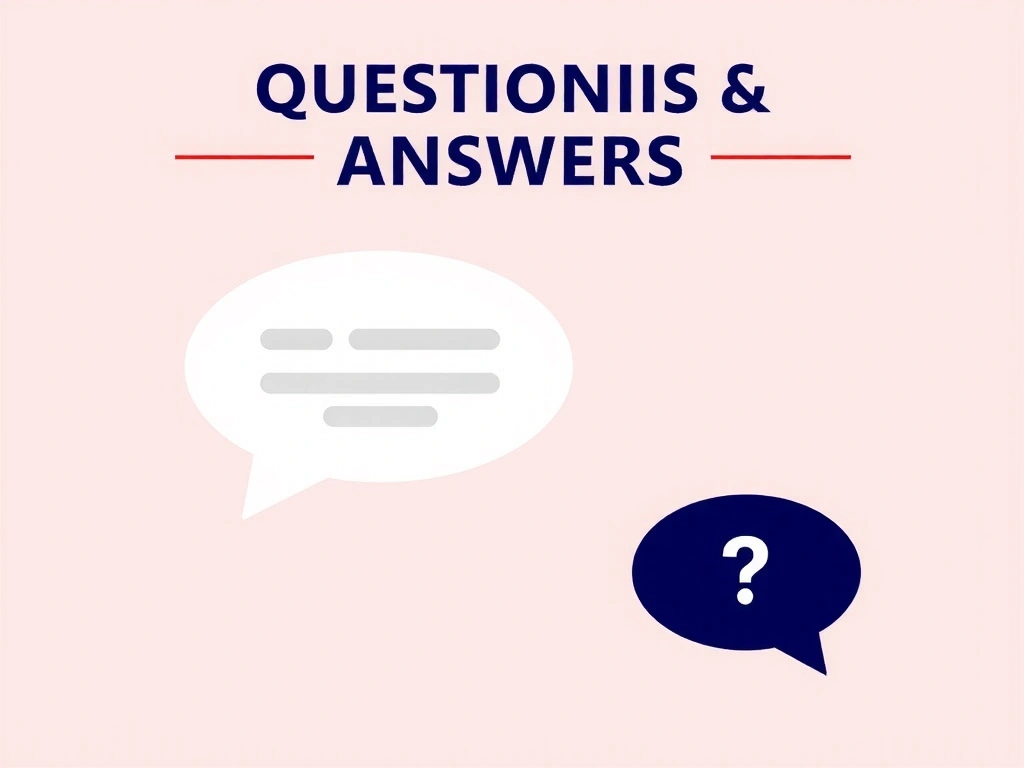 Ilustracja symbolizująca pytania i odpowiedzi, z dymkami rozmowy i znakiem zapytania, w tle delikatne, abstrakcyjne kształty.